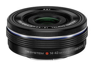 OM SYSTEM Olympus M.Zuiko Digital 14-42mm F3.5-5.6 EZ �u���b�N �}�C�N���t�H�[�T�[�Y�V�X�e���J�����p �R���p�N�g3�{�Y�[�������Y