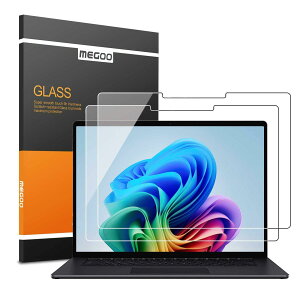 MEGOO AmorShield Surface Laptop 13�C���`(2025)�p�X�N���[���v���e�N�^�[�A�����K���X���A[9H+�R���K�i] [3�{�̑ϏՌ��ی�]�AHD�N���A�A�ȒP���t���A2����
