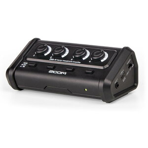ZOOM ZHA-4 �n���f�B�w�b�h�z���A���v 4�o�� �X�e���I�~�j(3.5mm)�Ή� �Ɨ��{�����[��&�~���[�g�X�C�b�`���� �|�[�^�u���݌v USB-C/�d�r�쓮�Ή�