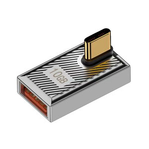 USB�ϊ��A�_�v�^ L���^ Type-C�I�X USB-A���X 120W 10Gbps �����]�� 90�x���p �A���~�j�E�������P�[�X ���ʑΉ� �V���o�[
