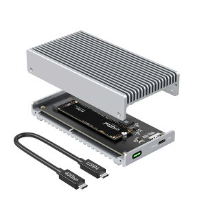 Qwiizlab �t�@�����X 40Gbps USB4 Thunderbolt �O�t��SSD�G���N���[�W�� �A���~�j�E���q�[�g�V���N�V���[�V�t�� M.2 NVMe SSD�ő�8TB�Ή� �V���o�[ (SSD�͊܂܂�Ă��܂���)