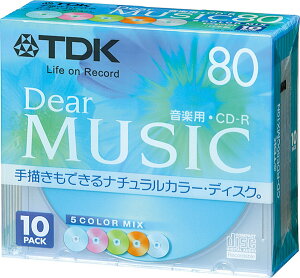 TDK CD-R ���y�p 80�� �J���[�~�b�N�X ��`���Ή� 10���p�b�N CD-RDE80CMX10N