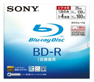 SONY �u���[���C�f�B�X�N �^��p BD-R �ǋL�^ 1�w 4�{�� 25GB 1���p�b�N �z���C�g���C�h�v�����g�G���A�̗p BNR1VBPJ4