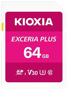 Kioxia 64GB Exceria Plus SD�������[�J�[�h SDXC UHS-I U3 Class 10 V30 4K �r�f�I�^�� LNPL1M064GG4