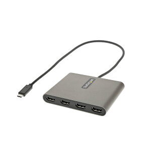 StarTech.com USB-C�ڑ��N�A�b�hHDMI�f�B�X�v���C�ϊ��A�_�v�^/USB-C - HDMI 4�o�̓R���o�[�^/1080p 60Hz/USB Type-C�ڑ�/HDMI���݃A�_�v�^/Windows�̂ݑΉ� USBC2HD4