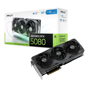 PNY GeFORCE RTX 5080 16GB Overclocked TripleFan �O���t�B�b�N�X�{�[�h VCG508016TFXPB1-O VD9010