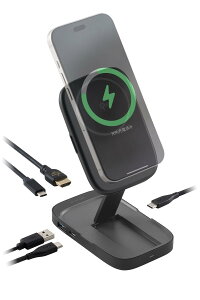 �G���R�� Qi2�Ή� ���C�����X�[�d�X�^���h 4in1 �h�b�L���O�X�e�[�V���� PD65W PC�[�d �f���o�� HDMI 4K/60Hz �����f�[�^�]�� 5Gbps DST-Q040BPGY