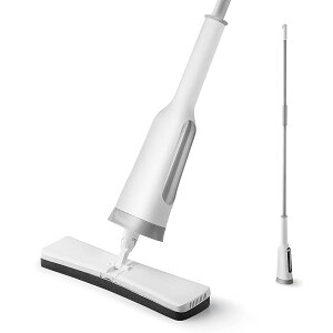 Eyliden 「F-52-WHITE スポンジモップ」 吸水モップ 掃除用品 絞り器付き 掃除ブラシ付き 水切りワイパー付き 床掃除 吸水力