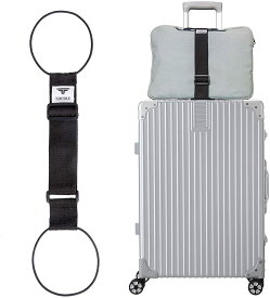 TABITORA 「BXD01-Black」 バッグとめるベルト スーツケースベルト 旅行用品 旅行便利グッズ スーツケースベルト 57-75cm 調節可 x 幅5cm