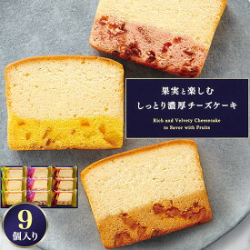 中島大祥堂 果実と楽しむしっとり濃厚チーズケーキ 9個セット | フルーツ チーズケーキ 詰め合わせ ギフト スイーツ 洋菓子 お菓子 プレゼント 内祝い お返し お祝い 誕生日 お中元 お歳暮 のし対応