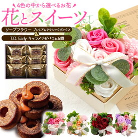 ソープフラワー T.D. Early キャラメリゼバウム 6個 セット | 花束 ブーケ 石鹸花 枯れない花 スイーツ バウムクーヘン 焼き菓子 洋菓子 お菓子 詰め合わせ ギフト プレゼント 誕生日 母の日 敬老の日 内祝い お祝い おしゃれ 母親 女性