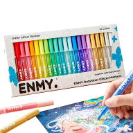 送料無料 Enmy 12色 24色セット カラーペン マーカーペン ラメペン メタリック 水性ペンラメマーカー ラ…