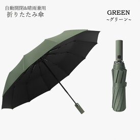 折りたたみ傘 晴雨兼用 大きい 自動開閉 ワンタッチ 完全遮光 強風 撥水 uvカット メンズ レディース 日傘 おしゃれ 12本骨 110cm UPF50+