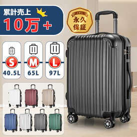 【43％割引以上】スーツケース キャリーバッグ キャリーケース 機内持ち込み ダブルキャスター 360度回転 TSAローク搭載 ファスナー式 ビジネス (S/M/L, 40.5L/65L/97L)