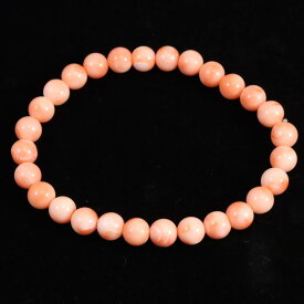 高知県産 天然 宝石珊瑚 桃色サンゴ 深海サンゴ 6.5mmブレスレット 10.94g