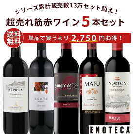 【送料無料】ワイン ワインセット エノテカ 超売れ筋赤ワイン5本セット RC10-1 [750ml x 5]