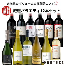大容量ミックス12本！ エノテカ売れ筋！厳選バラエティー12本セット RP12-1 [750mlx12] (赤・白・泡 12本) ENOTECA ミックス MIX ワインセット ハイコスパワイン 送料無料【AM9時迄最短当日出荷】