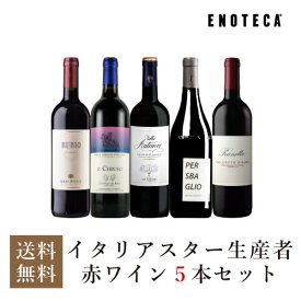 【送料無料】ワイン ワインセット イタリアスター生産者 赤ワイン5本セット OP5-4 [750ml x 5]