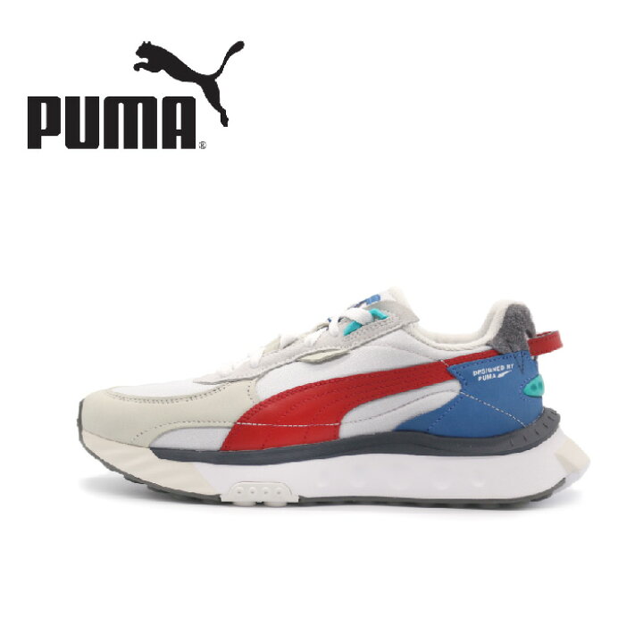 楽天市場 プーマ Puma スニーカー メンズ Wild Rider Layers 01white Urban Red 白 赤 ブルー ローカット 送料無料 Enots Revir Company 楽天市場店