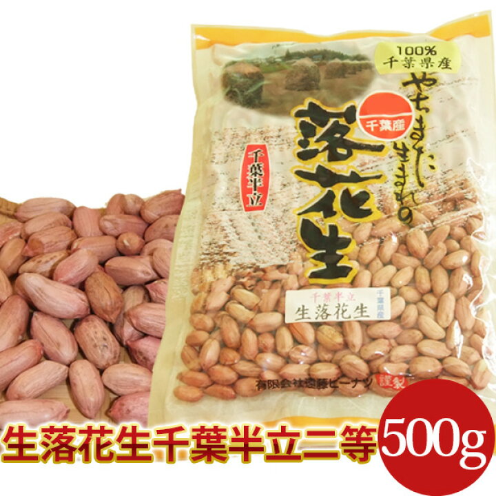 楽天市場 21年度産 新豆 千葉県八街産落花生 未調理なま落花生 千葉半立 二等500g 遠藤ピーナツ楽天市場店