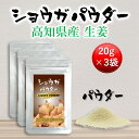 ショウガ パウダー 20g 3個セット 送料無料 [高知県産 100% 無添加 無香料 しょうが ショウガ 生姜 粉末 パウダー 粉 …