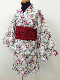 【nicoris ancien】【ガールズ】 花柄×浴衣　110cm/120cmお手軽に浴衣スタイル♪甚平