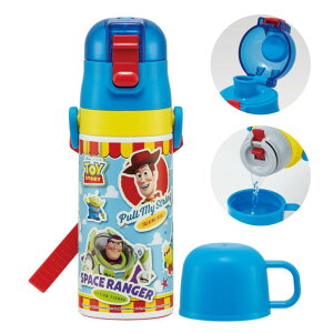 2WAYステンレスボトル 水筒 350ml /420ml トイストーリー ワンタッチ コップ付き 直飲み ダイレクト スケーター キャラクター かわいい 保冷 保温 幼児 園児 こども 男の子 キッズ