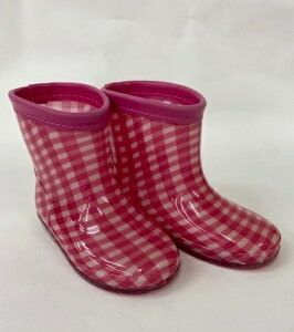 ★★送料込み★★【Orange  bonbon】オレンジボンボン 長ぐつ(中敷き付き)ギンガムチェック柄/レインシューズ/ピンク色長ぐつ(中敷き付き)+ /15.0/t