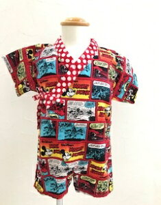 【ポスト投函送料無料】AMPERSAND/赤ちゃんの浴衣/70cm/レッド/アンパサンド★和風オール アメコミ柄赤ちゃんの浴衣 /70cm/つなぎ