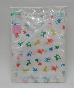 【boribon oeuf】ボリボン☆【日本製】【短肌着】50-60Animal/おもちゃ柄 フライス