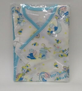 【boribon oeuf】ボリボン☆【日本製】【短肌着】50-60こども×とり柄 フライス