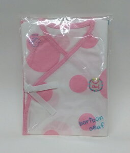 【boribon oeuf】ボリボン☆【日本製】【短肌着】50-60ドット柄 フライス