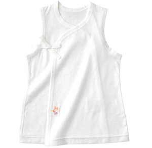 【赤ちゃんの城】日本製/天竺/袖なし短肌着ホワイト/ノースリーブ 夏用肌着 3755