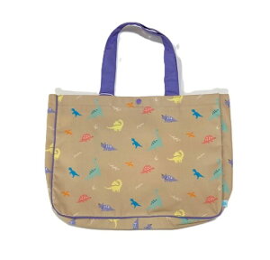 ★送料込★【ダッドウェイ】総柄/ループ付きレッスンバッグお稽古バック/かわいい/くるま/恐竜/お名前タグ入れ/男の子/トートバッグ