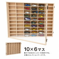ミニカーケース 扉付き 10×6マス ミニカー収納 トミカ収納 コレクションケース 収納ケース ミニカーディ…