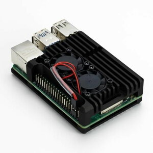 Raspberry Pi 4 Model B �A���~�P�[�X ��p�t�@��2�t�� �q�[�g�V���N�\�� ���� ���M�΍� ���Y�p�C4 �P�[�X �u���b�N / �u���[ / ���b�h Entaniya