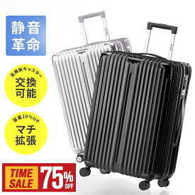 ＼24時間限定・75％OFF／楽天1位★スーツケース キャリーバッグ キャリーケース スーツケース 拡張機能付き スーツケース キャスター 着脱 キャスター交換可能 ダブルキャスター 360度回転 TSAロック 2重コイルファスナー 機内持ち込み可能