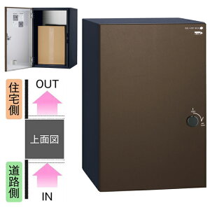 ユニソン 宅配ボックス COLDIA コルディア 120 ライト ポスト無し 左開きタイプ 前入れ後出し マットブラウン色