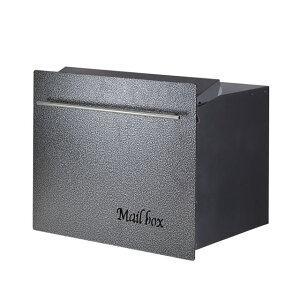 オンリーワン 郵便ポスト ノイエキューブ ハンマートーン メタリックブラック GM1-EZL602 ブロック埋め込み仕様 ダイヤル錠付き