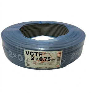 VCTF�P�[�u�� 0.75mm×2C 100M �r�j���L���u�^�C���ی`�R�[�h 2�c