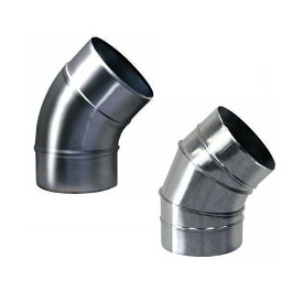 ステンレス スパイラルダクト 45°エルボ 75φ 100φ 125φ 150φ 175φ 200φ 225φ 250φ 275φ 300φ 325φ 350φ 375φ 400φ 45L 45度 SUS 継手 ベンド 曲がり プレス ハゼ セクション 空調 丸ダクト 排煙 集塵 ホース 煙突 暖炉 焼き肉 焼肉 農業
