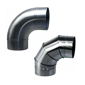 ステンレス スパイラルダクト 90°エルボ 75φ 100φ 125φ 150φ 175φ 200φ 225φ 250φ 275φ 300φ 325φ 350φ 375φ 400φ 90L 90度 SUS 継手 ベンド 曲がり プレス ハゼ セクション 空調 丸ダクト 排煙 集塵 ホース 煙突 暖炉 焼き肉 焼肉 農業