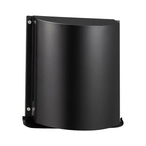 ステンレス製換気口 口径 150φ 角深型フード付ガラリ 防音タイプ 防火ダンパー付 色 ブラック 黒 更科製作所