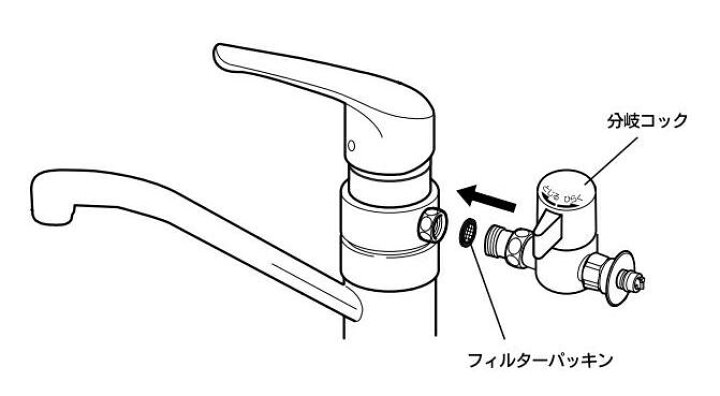 楽天市場】ナニワ製作所 NSP-SXM8+AuADセット シングル分岐水栓 食洗器 