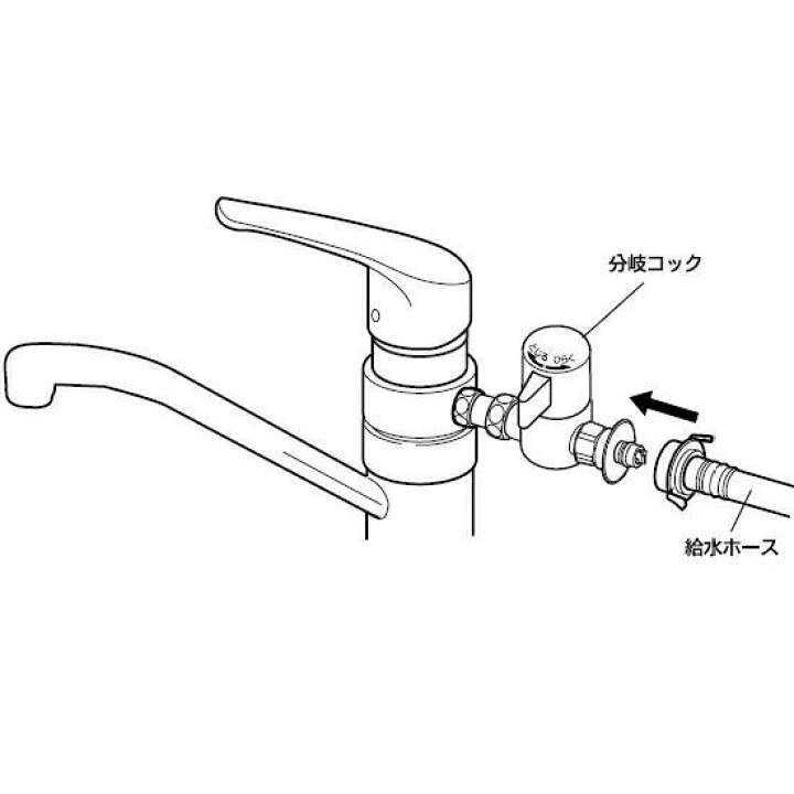 楽天市場】ナニワ製作所 NSP-SXP8+AuADセット シングル分岐水栓 食洗器  