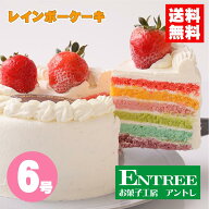 【かわいい萌え断ケーキ♪ レインボーケーキ6号（18cm）】お誕生日ケーキ 誕生日ケーキ バースデー ホー…