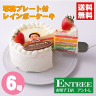 【写真プレート付きレインボーケーキ6号（18cm）】 クリスマスケーキ 冷凍 バースデーケーキ ケーキ ホー…