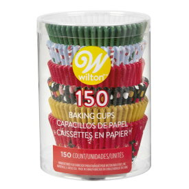【クーポン対象】 Wilton トラディショナルホリデイカップチューブ150CT ウィルトン マフィン型 クリスマス 紙カップ カップケーキ STD CUP TRAD 150CT