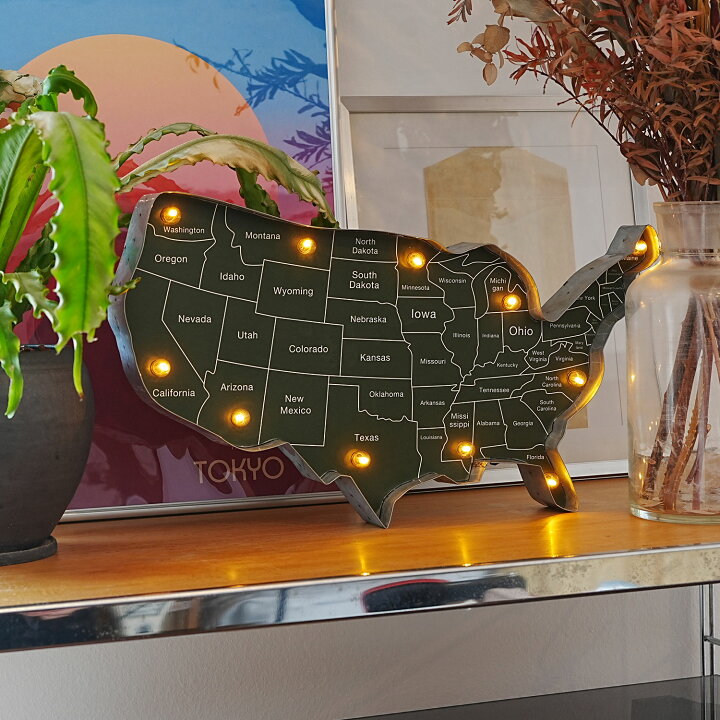 楽天市場】【クーポン対象】 LED ティンサイン USA 壁掛け インテリア 