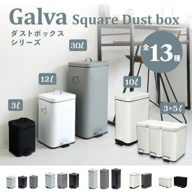 【クーポン対象】 ゴミ箱 Galva ダストボックス スクエア 3L 12L 30L 10L 5L×3個 ソフトクロージング マットホワイト マットブラック マットグレー ガルバ スクエア型 四角 インナー スタイリッシュ 新生活 ごみ箱 キッチン用品 ペダル ペダル付